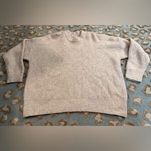 Madewell Women's Beige Crew Neck Wool Sweater